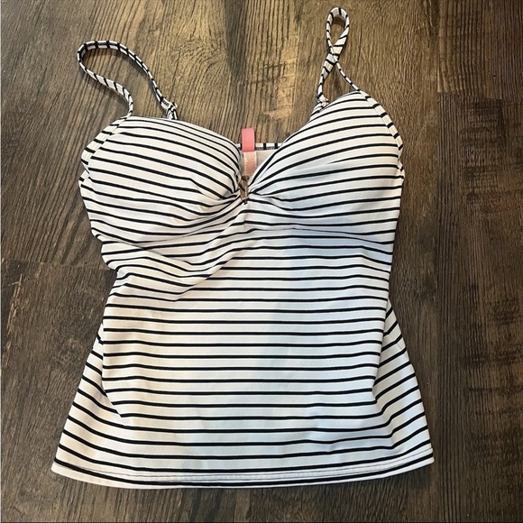 Victoria's Secret Other - vintage Victoria’s secret Swim Top Tankini 34 Blue & White Stripe Nautical Bra